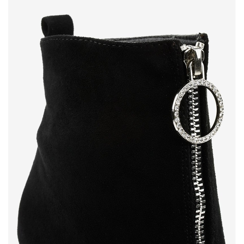 Botas negras en el poste de ginrolyss de gamuza ecológica negro 2