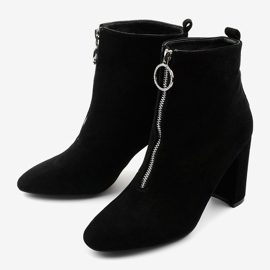 Botas negras en el poste de ginrolyss de gamuza ecológica negro 3