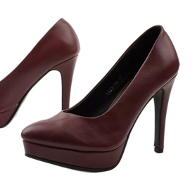 Zapatos de salón granate mate con tacón Density rojo 1