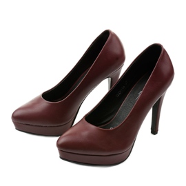 Zapatos de salón granate mate con tacón Density rojo 2