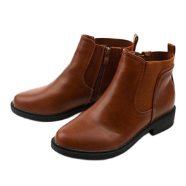 Botas planas de cuero ecológico Fysernessa marrón 2