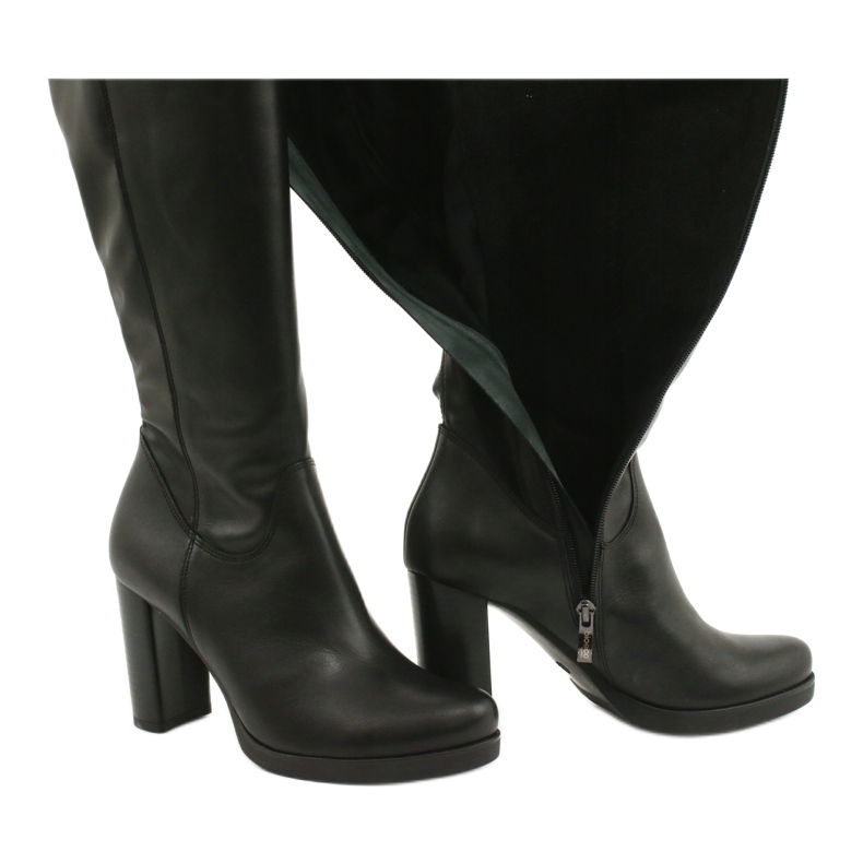 Arka Botas de cuero en el pilar Arek 7322 negro 4