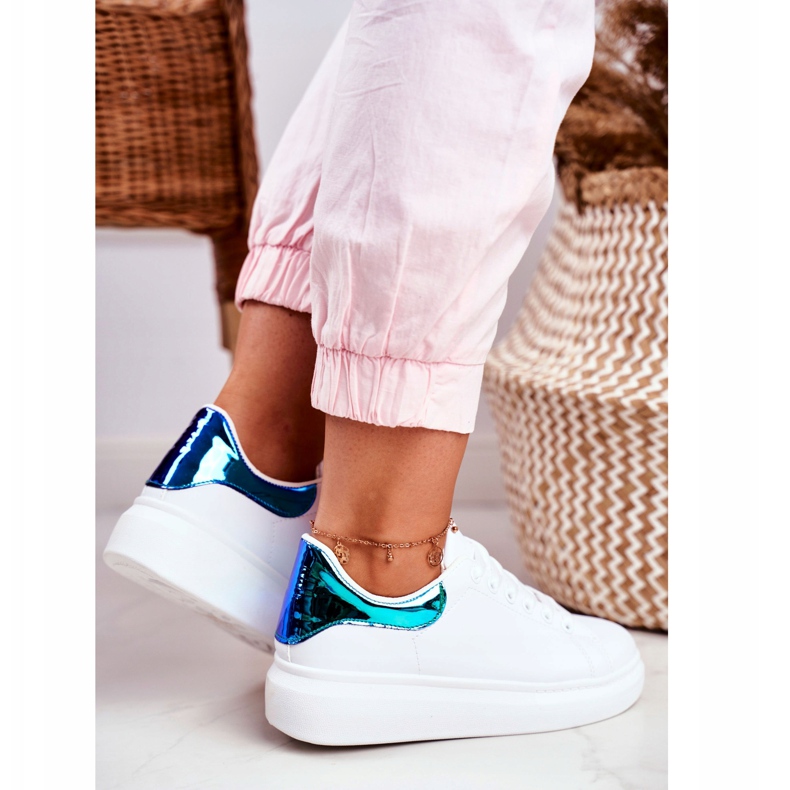 Zapatos Deportivos Mujer Lu Boo Blanco Metalizado Matilda azul 1 Zapatos Deportivos Mujer Lu Boo Blanco Metalizado Matilda azul 1