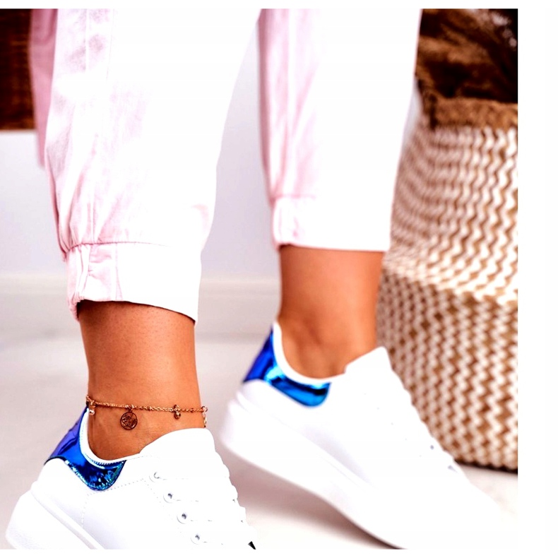 Zapatos Deportivos Mujer Lu Boo Blanco Metalizado Matilda azul 2 Zapatos Deportivos Mujer Lu Boo Blanco Metalizado Matilda azul 2