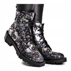 Botas Mujer Piel Maciejka Flowers 04869-38 negro multicolor 4