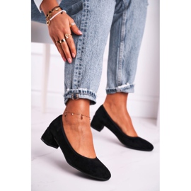 Zapatos de salón para mujer S.Barski Suede Black Milon negro 2