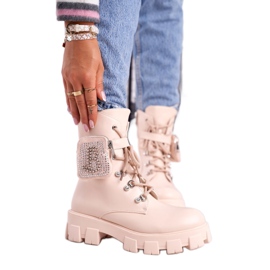 FS1 Botas De Mujer En La Plataforma Beige Cálido Seúl 5