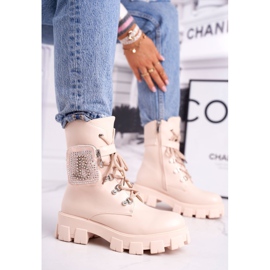 FS1 Botas De Mujer En La Plataforma Beige Cálido Seúl 6