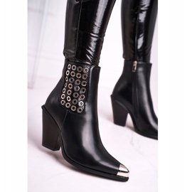 FS1 Botas altas para mujer con punta de acero negro Only Time 3