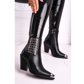 FS1 Botas altas para mujer con punta de acero negro Only Time 1
