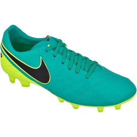Nike Tiempo Legacy Ii Fg M 819218-307 zapatos de fútbol azul marino, verde, amarillo azul 3