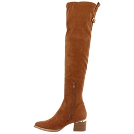 Botas largas lycra ante Evento 20KZ35-3330 Camel marrón amarillo 1