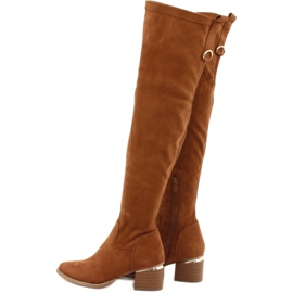 Botas largas lycra ante Evento 20KZ35-3330 Camel marrón amarillo 2
