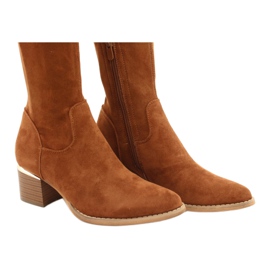 Botas largas lycra ante Evento 20KZ35-3330 Camel marrón amarillo 4