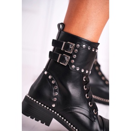 Ideal Botas de mujer Warm Silver Rivets Black Freed negro 4