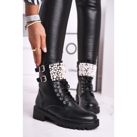 Marquiiz Botas de Mujer con Tacón Plano Militar Negro Bemmer 3