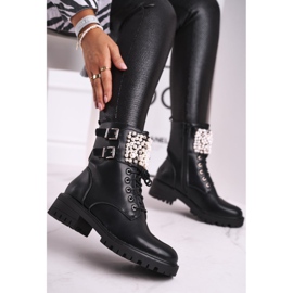 Marquiiz Botas de Mujer con Tacón Plano Militar Negro Bemmer 5