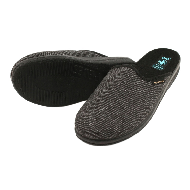 Zapatillas de hombre Adanex 24142 negro gris 3