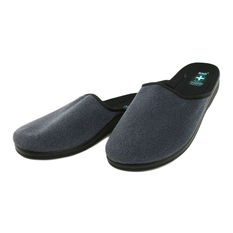 Pantuflas Adanex 24141 para hombre negro azul 2