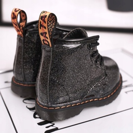 FRROCK Botas para niños Cálidas con cremallera Lacado Brillo Negro Mistor 1
