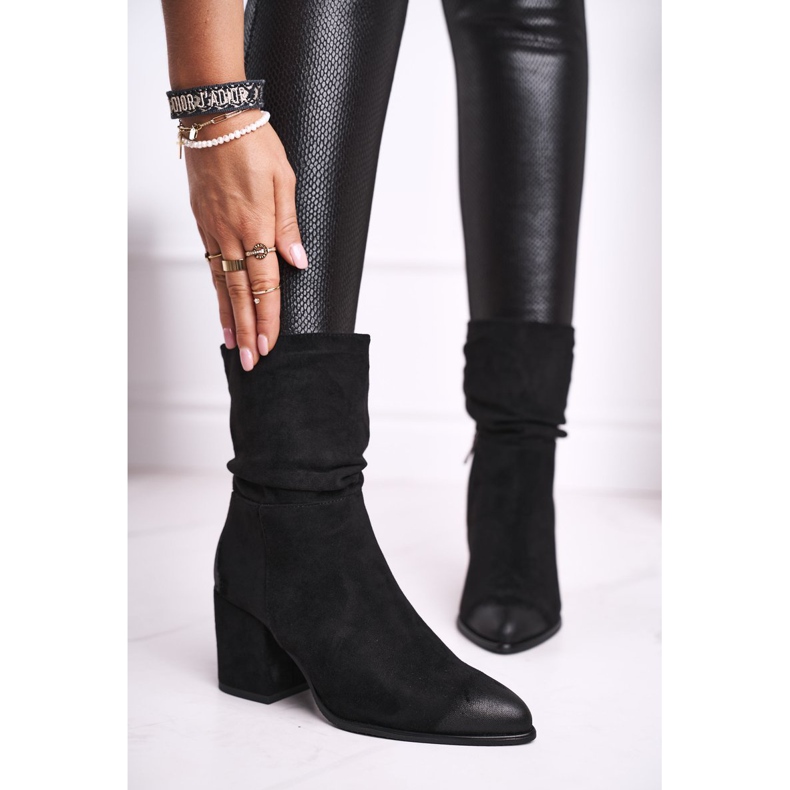 Vinceza Botas de mujer en el talón Ante ecológico Negro en el costado 1