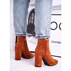 FW1 Botas de mujer con tacón Ante Camel Sharks marrón 3