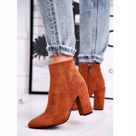 FW1 Botas de mujer con tacón Ante Camel Sharks marrón 5