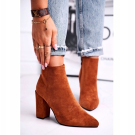 FW1 Botas de mujer con tacón Ante Camel Sharks marrón 1