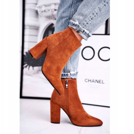 FW1 Botas de mujer con tacón Ante Camel Sharks marrón 2