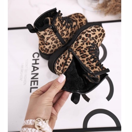 FRROCK Botas para niños con estampado de leopardo Dafne marrón multicolor 5
