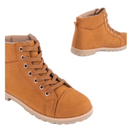 Botas camel con cordones BK-77 amarillo 1 Botas camel con cordones BK-77 amarillo 1