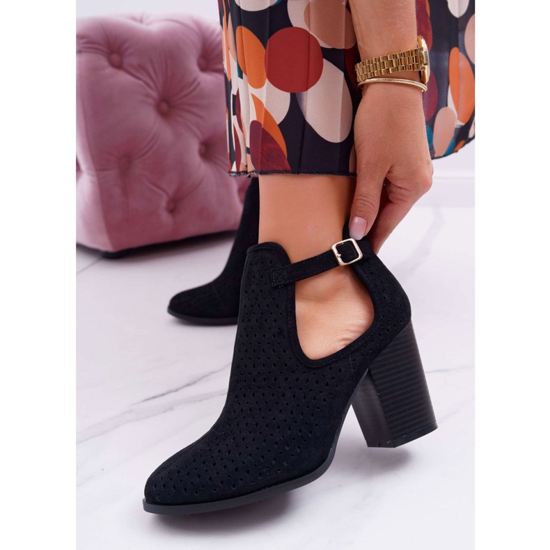 Bellucci De Mujer Botas en el Tacón Calado con Recortes Negro GoodDay 1