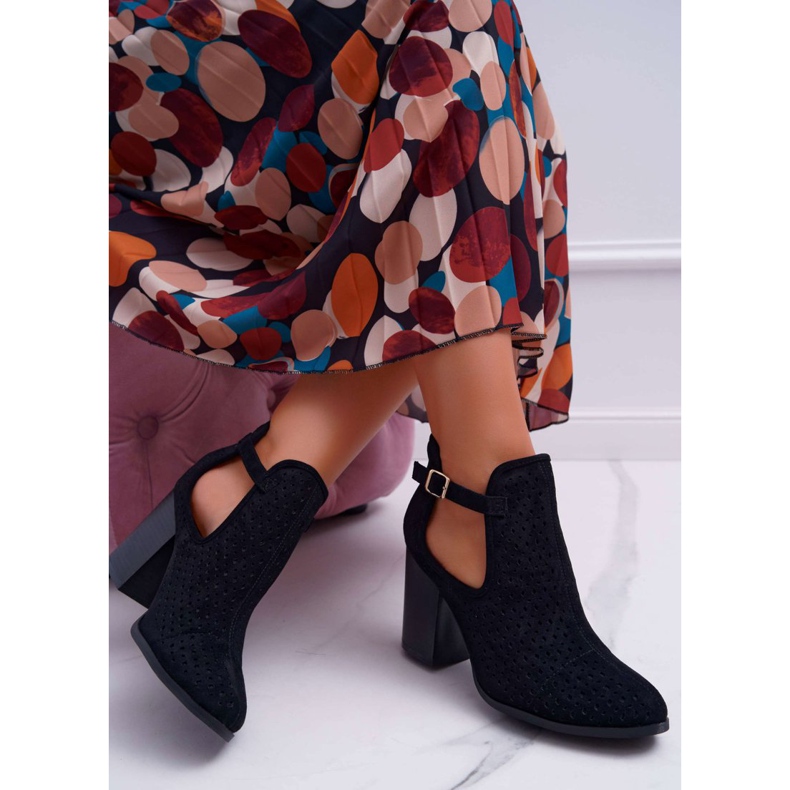 Bellucci De Mujer Botas en el Tacón Calado con Recortes Negro GoodDay 2