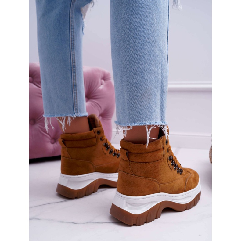 SEA Zapatos de trekking Mujer Trappers Camel Greem marrón 2