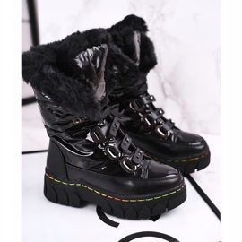 Apawwa Botas de nieve para niños con aislamiento de piel Black Turismo negro 5