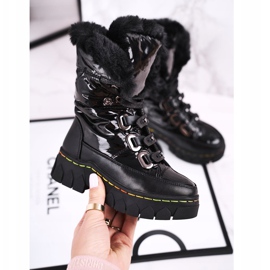 Apawwa Botas de nieve para niños con aislamiento de piel Black Turismo negro 6