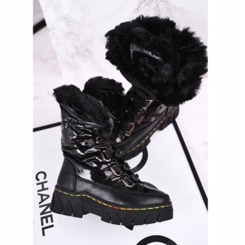 Apawwa Botas de nieve para niños con aislamiento de piel Black Turismo negro 7