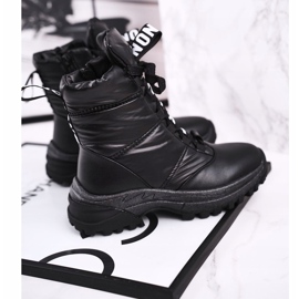 Apawwa Botas de nieve para niños con aislamiento de piel Black Grantes negro 4