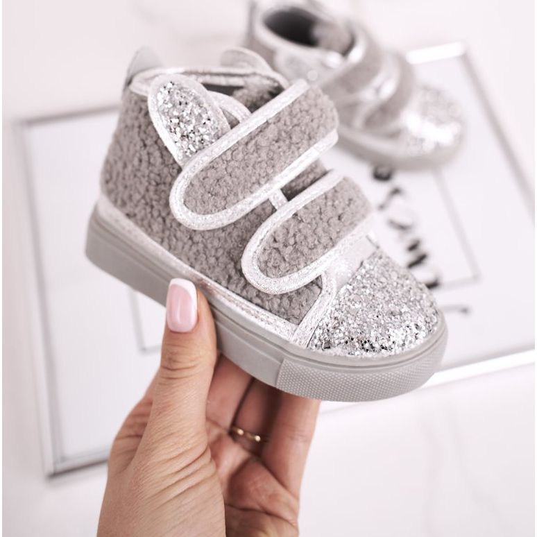 FRROCK Zapatillas para niños High Warm Grey Clifford plata gris 1