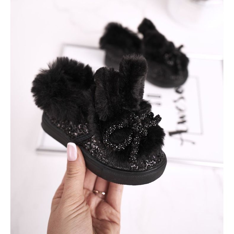 FRROCK Zapatos deportivos negros Mumi Warm para niños 1