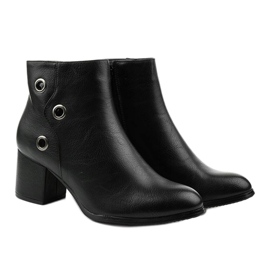 Botas negras en el poste de cuero ecológico A8163 negro 2