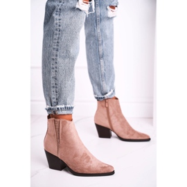 FB2 Botas de tacón alto de color caqui para mujer beige rosado 1 FB2 Botas de tacón alto de color caqui para mujer beige rosado 1