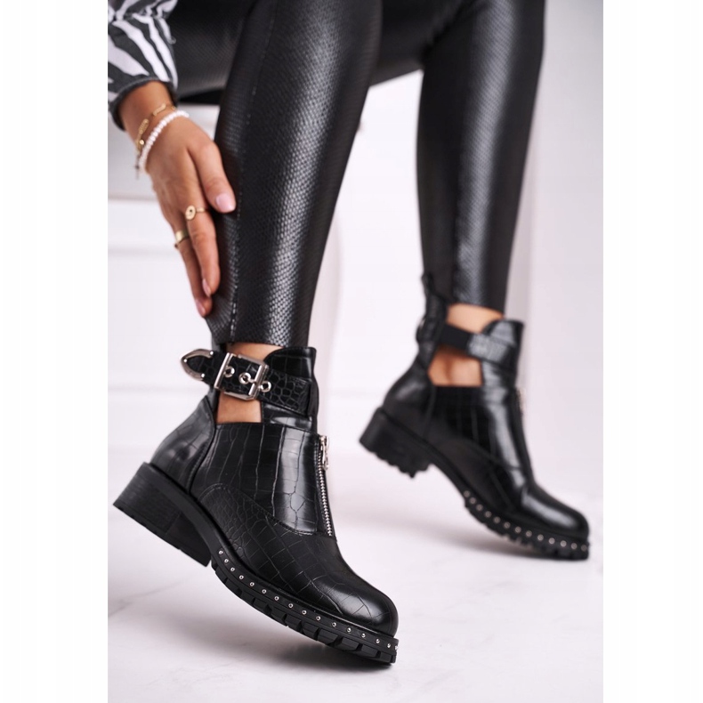 FRBS Botas de Mujer con Recortes Negro Joan 1