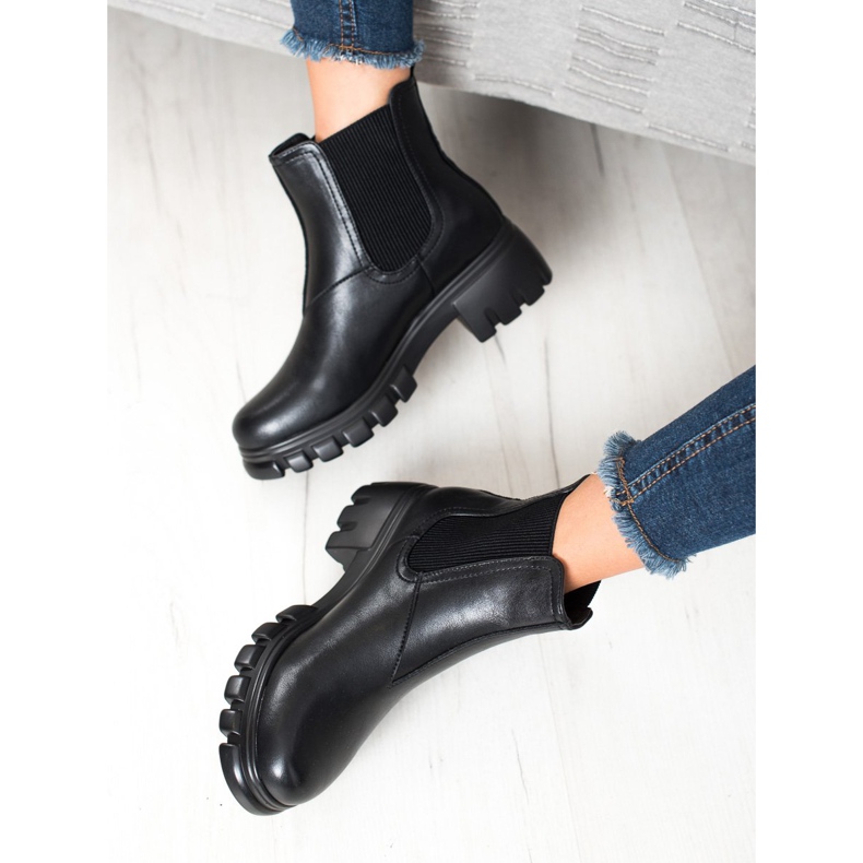 Goodin Botines chelsea en la plataforma negro 2