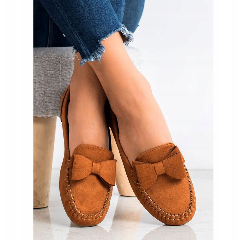 Fama Mocasines con lazo marrón amarillo 2