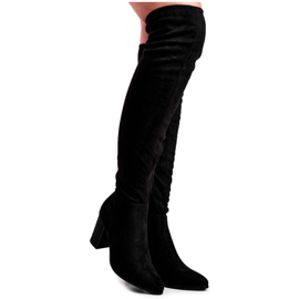 Vinceza Botas De Mujer Con Tacón Ante Negro Victoria 4