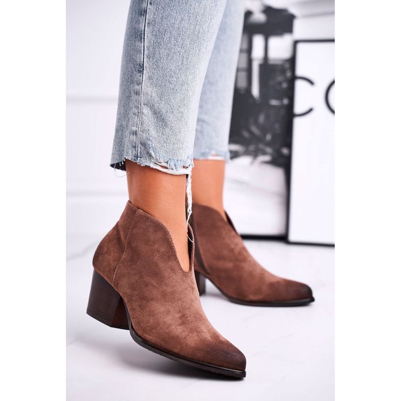 Vinceza Botines de mujer con corte Best Choice marrón 1 Vinceza Botines de mujer con corte Best Choice marrón 1