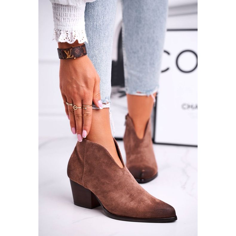 Vinceza Botines de mujer con corte Best Choice marrón 2 Vinceza Botines de mujer con corte Best Choice marrón 2