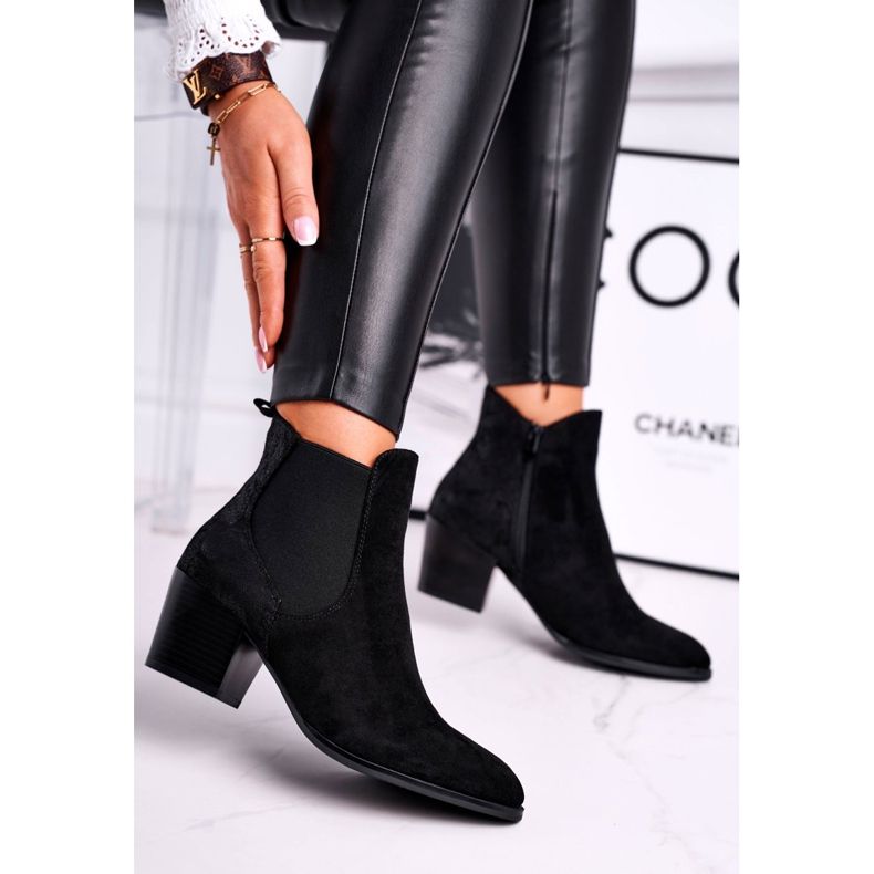 Botas De Mujer Con Tacón Alto Sergio Leone Ante Negro BT613 2