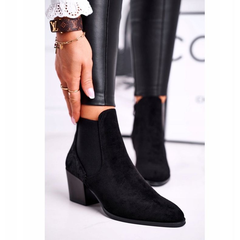 Botas De Mujer Con Tacón Alto Sergio Leone Ante Negro BT613 1